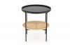 RIOCO Metalowy stolik kawowy z rattanową półką naturalny/czarny - zdjęcie 2