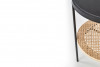 RIOCO Metalowy stolik kawowy z rattanową półką naturalny/czarny - zdjęcie 4