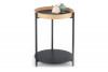 SINITES Okrągły stolik pomocniczy do salonu dąb naturalny/czarny - zdjęcie 4