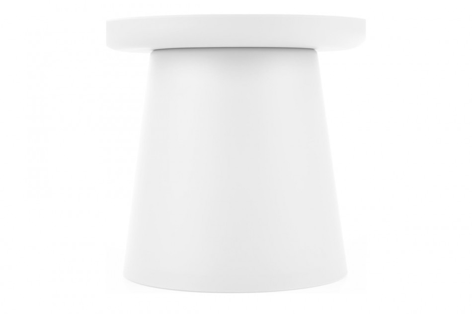 LAGIS Okrągły minimalistyczny stolik kawowy biały biały - zdjęcie 3