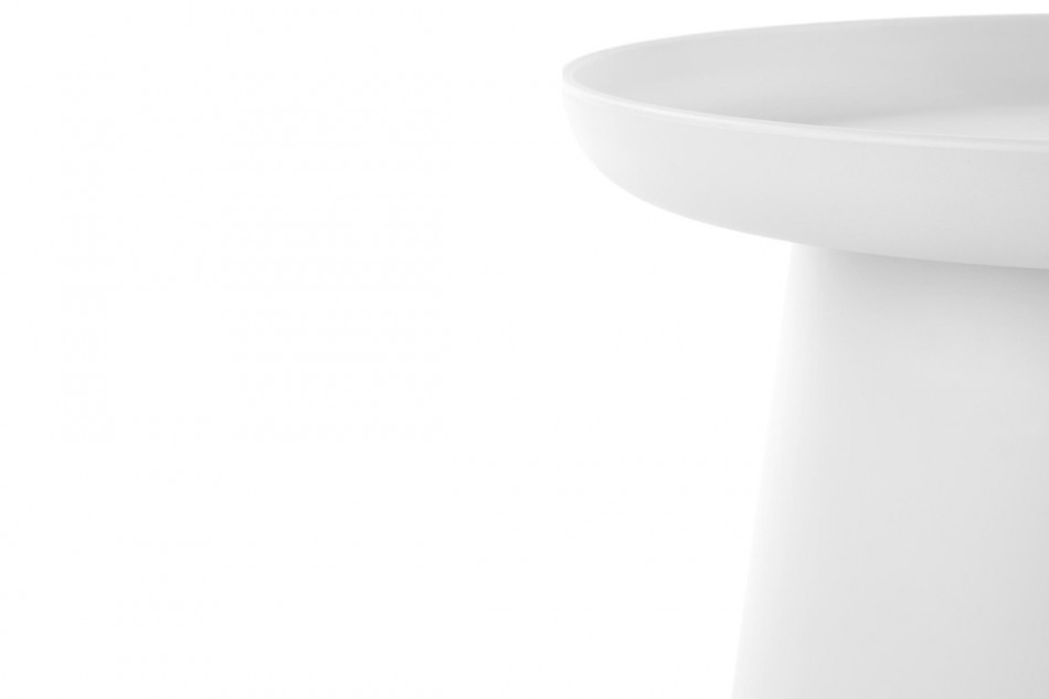 LAGIS Okrągły minimalistyczny stolik kawowy biały biały - zdjęcie 4