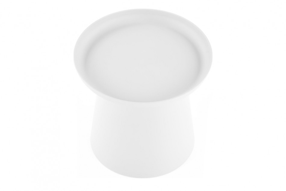 LAGIS Okrągły minimalistyczny stolik kawowy biały biały - zdjęcie 1