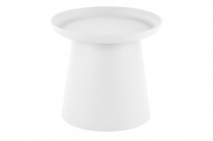 LAGIS, https://konsimo.pl/kolekcja/lagis/ Okrągły minimalistyczny stolik kawowy biały biały - zdjęcie