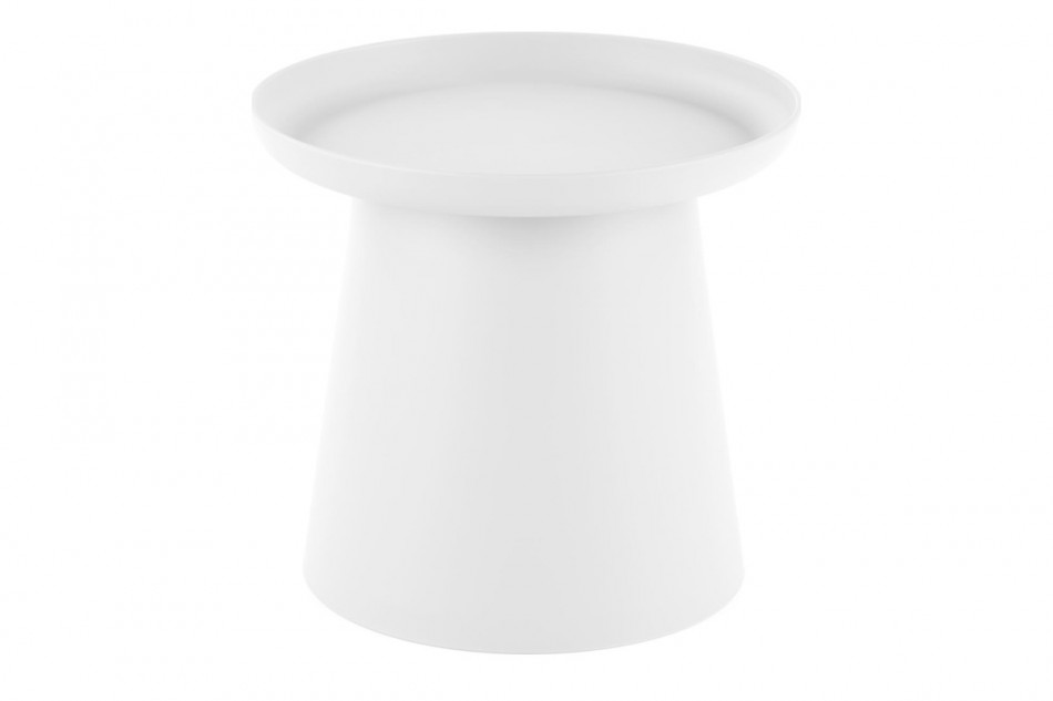 LAGIS Okrągły minimalistyczny stolik kawowy biały biały - zdjęcie 0