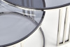 AGESTIS Komplet dwóch szklanych stolików kawowych glamour przeroczysty/srebrny - zdjęcie 5
