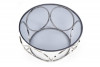 ELBOS Duży okrągły stolik kawowy na stalowym stelażu ze szklanym blatem przeroczysty/srebrny - zdjęcie 4