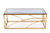 EQUS Prostoknątny stolik kawowy złoty stelaż szklany blat przeroczysty/złoty - zdjęcie 2