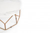 DIMAR Okrągły stolik kawowy na złotym stelażu z marmurowym blatem biały/złoty - zdjęcie 5