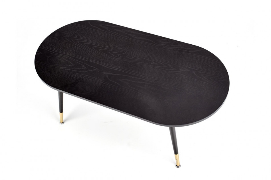 LEVISO Podłużny stolik kawowy do salonu glamour czarny czarny/złoty - zdjęcie 4
