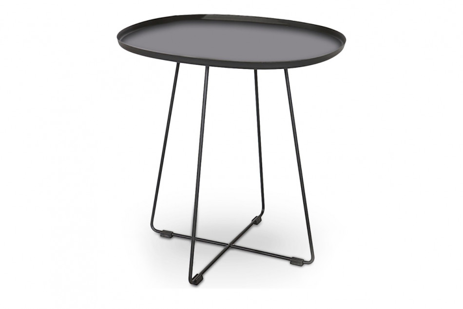 SINNUSI Mały stalowy stolik kawowy czarny czarny - zdjęcie 0