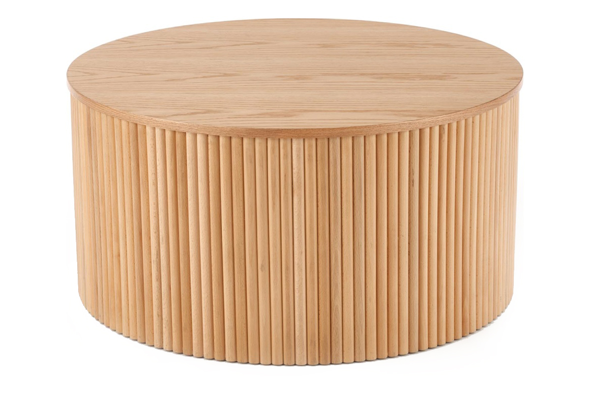 Drewniany okrągły stolik kawowy