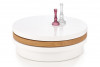 RENARIO Nowoczesny stolik kawowy z trzema blatami w stylu japońskim biały/dąb złoty - zdjęcie 6