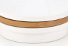 RENARIO Nowoczesny stolik kawowy z trzema blatami w stylu japońskim biały/dąb złoty - zdjęcie 2