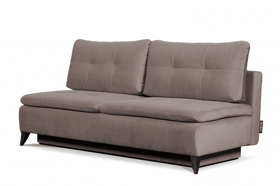 AGAVI Pikowana kanapa z funkcją spania z toperem ciemnobeżowa ciemny beżowy - zdjęcie 2
