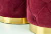 AMBI Zestaw 2 okrągłych welurowych puf w stylu glamour bordowych bordowy/złoty - zdjęcie 5