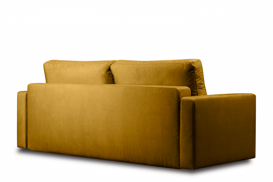 RUVIS Sofa rozkładana do przodu 150x200 cm żółta żółty - zdjęcie 5