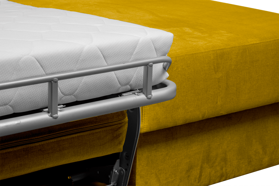 ALOPI Narożnik lewy z funkcją spania z materacem żółty żółty - zdjęcie 8