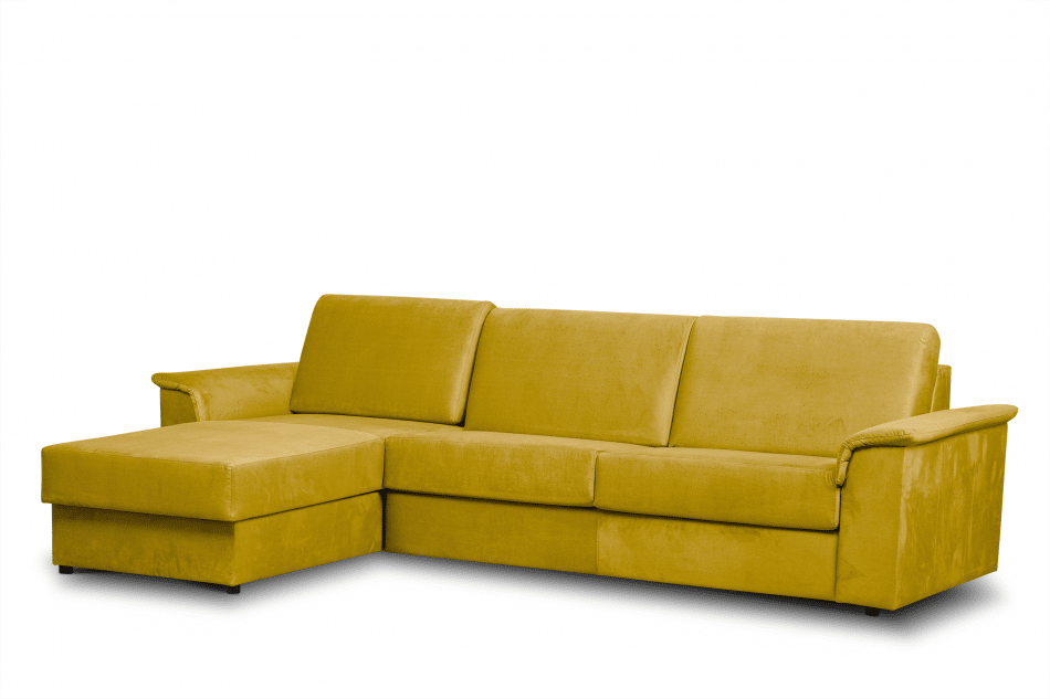 ALOPI Narożnik lewy z funkcją spania z materacem żółty żółty - zdjęcie 2