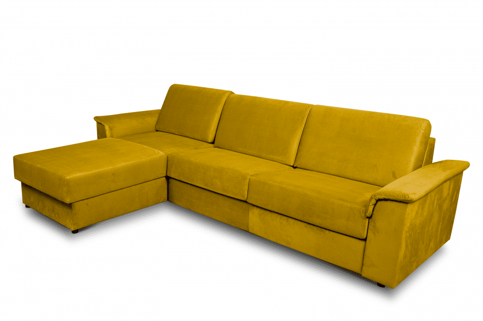 ALOPI Narożnik lewy z funkcją spania z materacem żółty żółty - zdjęcie 7
