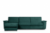 ALOPI Narożnik lewy z funkcją spania z materacem ciemnozielony ciemny zielony - zdjęcie 1