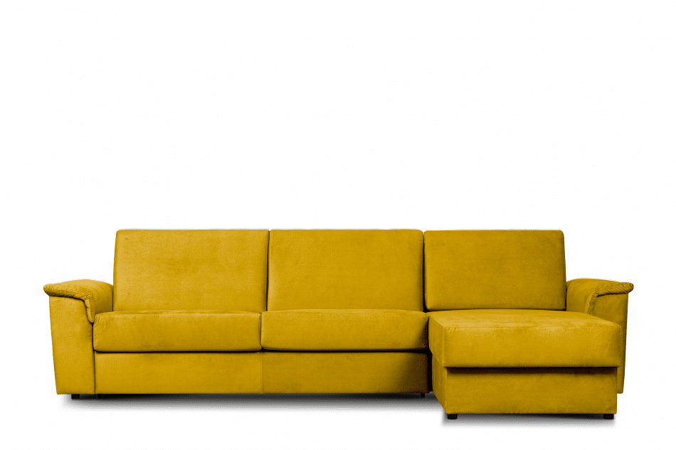 ALOPI Narożnik prawy z funkcją spania z materacem żółty żółty - zdjęcie 0