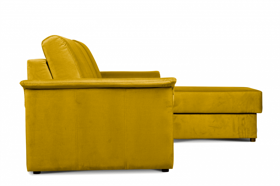 ALOPI Narożnik prawy z funkcją spania z materacem żółty żółty - zdjęcie 6