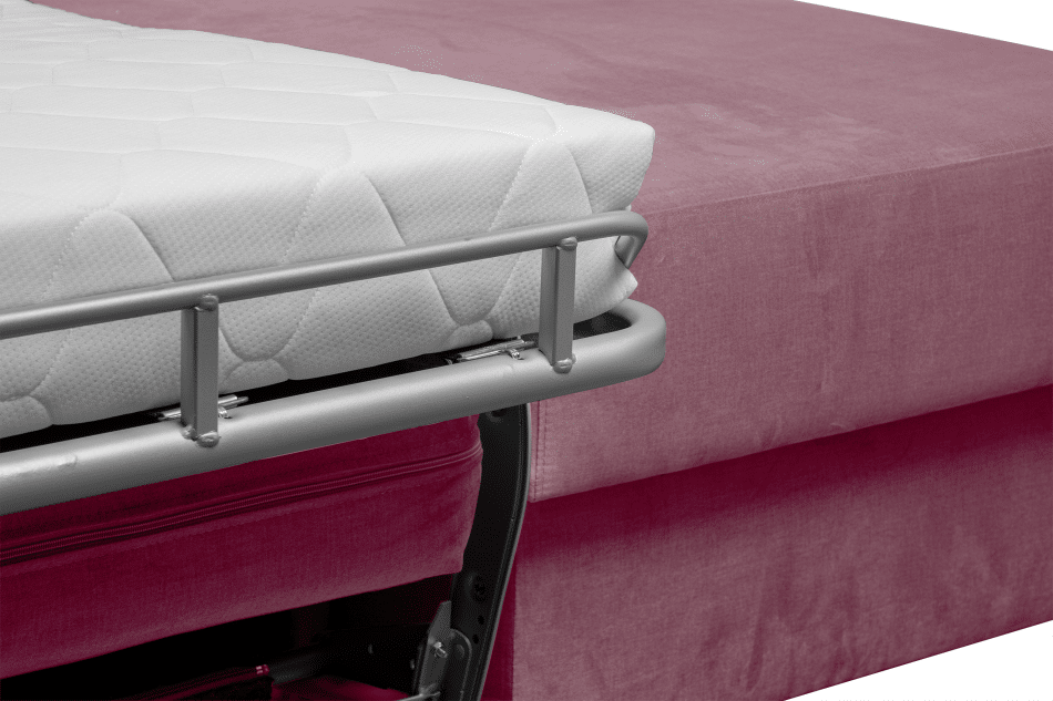 ALOPI Narożnik prawy z funkcją spania z materacem różowy różowy - zdjęcie 8