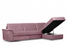 ALOPI Narożnik prawy z funkcją spania z materacem różowy różowy - zdjęcie 6