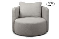 Fotel obrotowy boucle jasnoszary baranek
