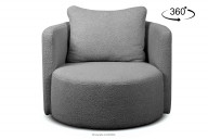Fotel obrotowy boucle ciemnoszary baranek