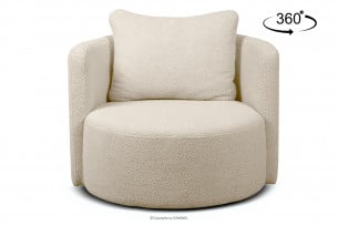 RAGGI, https://konsimo.pl/kolekcja/raggi/ Fotel obrotowy boucle jasnobeżowy baranek jasny beżowy - zdjęcie