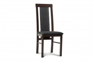 ECTIN, https://konsimo.pl/kolekcja/ectin/ Drewniane krzesło wenge tkanina pleciona szara szary/wenge - zdjęcie