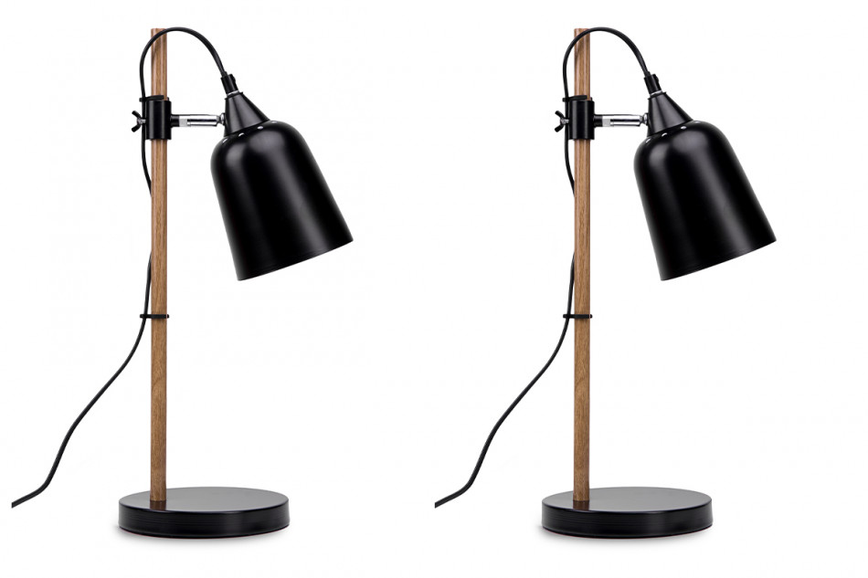 HALI Elegancka czarna lampa stołowa 2szt. czarny - zdjęcie 0