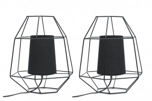 MERLI, https://konsimo.pl/kolekcja/merli/ Lampa stołowa w stylu loftowym 2szt czarny - zdjęcie