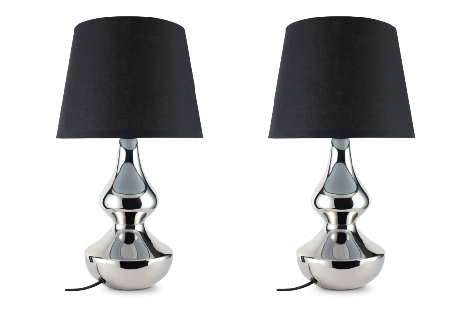 RILA Czarna lampa stołowa w stylu glamour 2szt. srebrny/czarny - zdjęcie 0