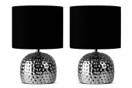 Eleganckie lampki do sypialni czarno-srebrne 2szt.