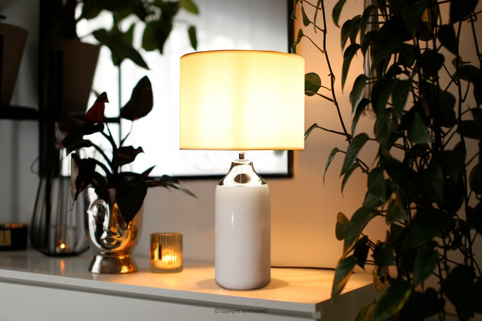 VENO Biała modernistyczna lampa stołowa 2szt. biały - zdjęcie 1