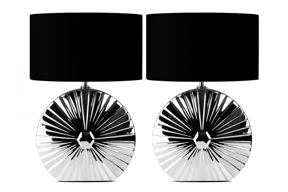 RITIM Czarna nowoczesna lampa stołowa 2szt. srebrny/czarny - zdjęcie 0
