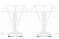 Lampa stołowa minimalistyczna biała 2 szt.