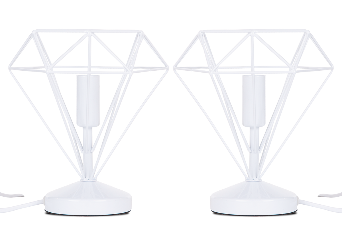 Lampa stołowa minimalistyczna biała 2 szt.