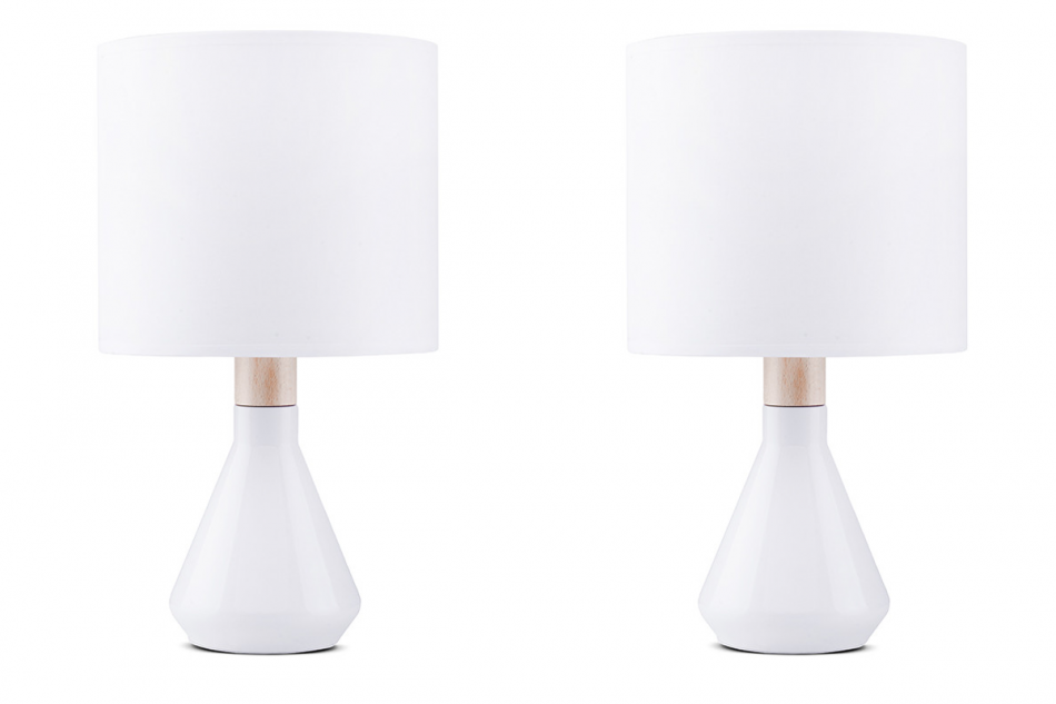 CORTODI Białe eleganckie lampy stołowe 2szt. biały - zdjęcie 0