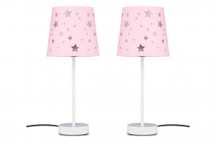 TATI, https://konsimo.pl/kolekcja/tati/ Różowa lampka dla dziewczynki w gwiazdki do pokoju dziecięcego 2szt. różowy - zdjęcie