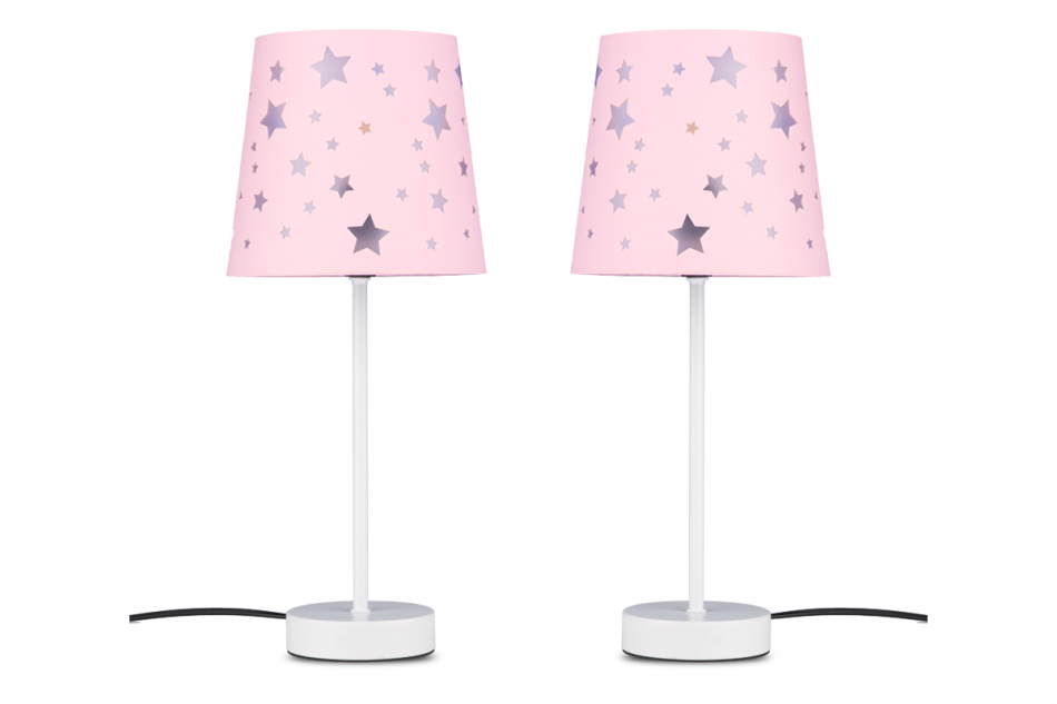 TATI Różowa lampka dla dziewczynki w gwiazdki do pokoju dziecięcego 2szt. różowy - zdjęcie 0