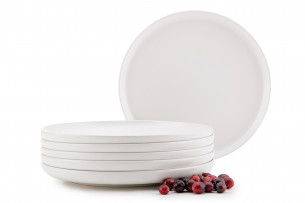 VICTO, https://konsimo.pl/kolekcja/victo/ Zestaw talerzy obiadowych na 6 osób biały biały/matowy - zdjęcie