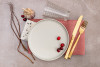 VICTO Zestaw talerzy obiadowych na 6 osób beżowy beżowy/matowy - zdjęcie 2
