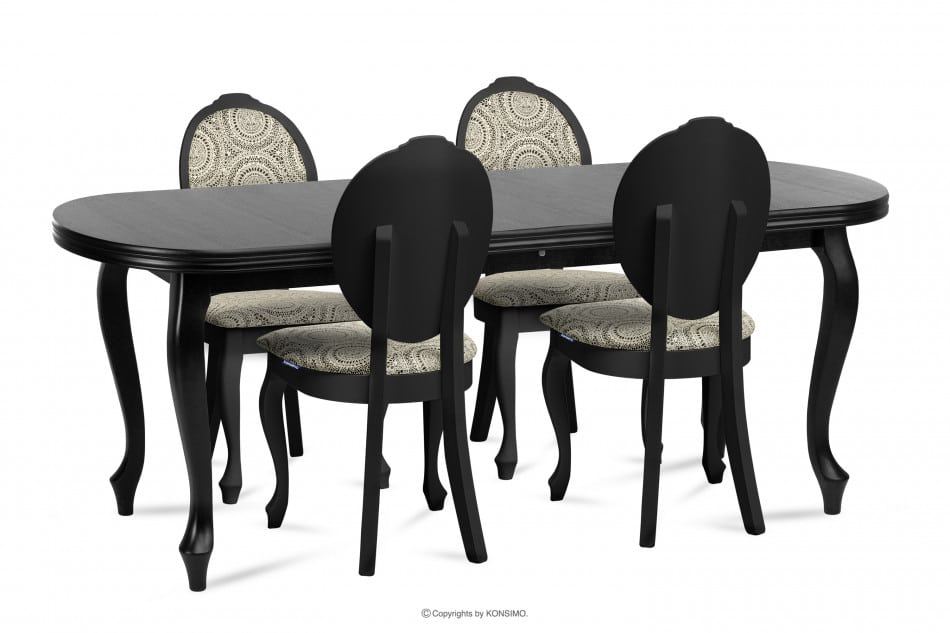 ALTIS Duży stół rozkładany 200 cm vintage czarny czarny - zdjęcie 10