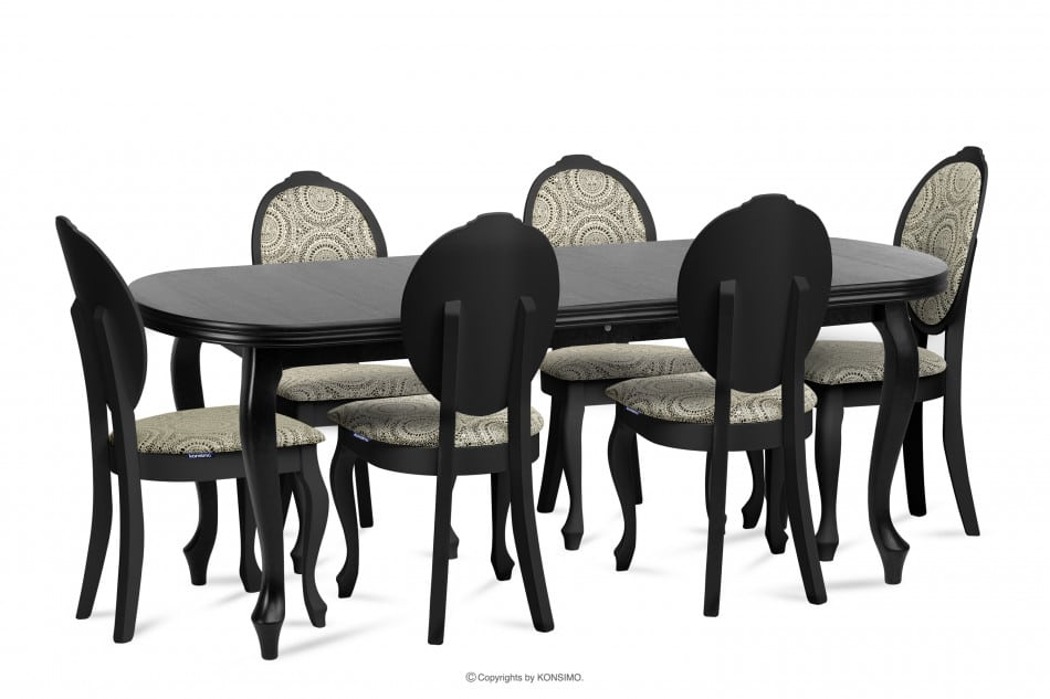 ALTIS Duży stół rozkładany 200 cm vintage czarny czarny - zdjęcie 11