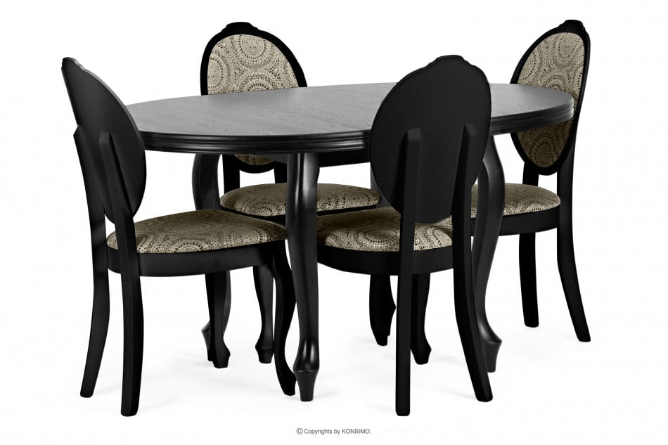 ALTIS Okrągły stół rozkładany glamour czarny czarny - zdjęcie 6