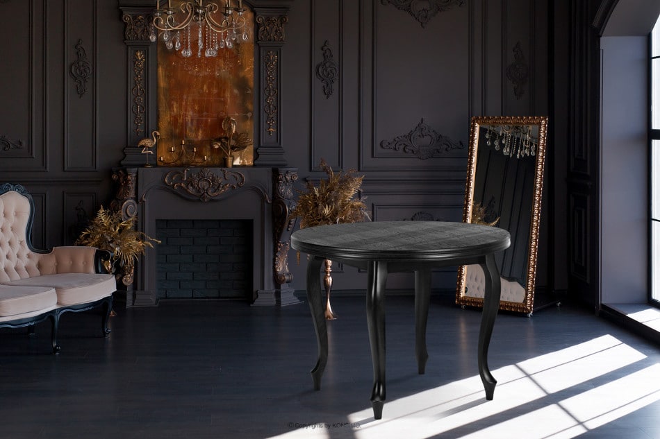 ALTIS Okrągły stół rozkładany glamour czarny czarny - zdjęcie 7