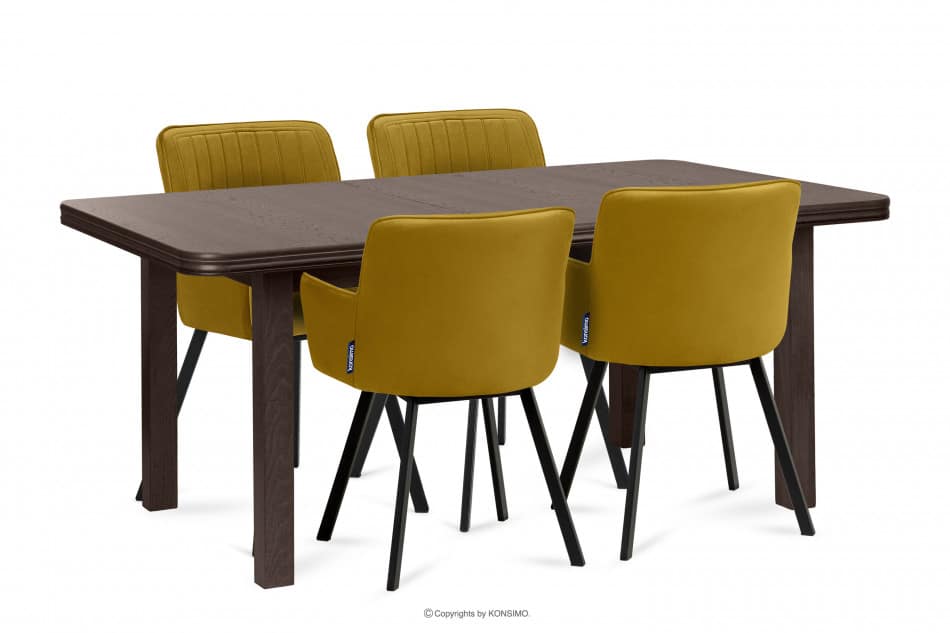 COSPE Stół do salonu rozkładany 140 cm orzech orzech ciemny - zdjęcie 9